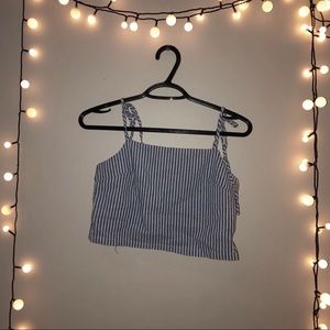 blue and white striped shirt